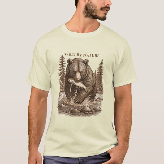 Wild By Nature Bear Forest Graphic Tee Tシャツ (正面)