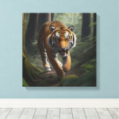 Wild Cat in Golden Forest Canvas キャンバスプリント (インサイチュ (ウッドフロア))