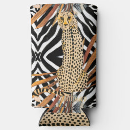 Wild Cheetah ワインタンブラー - アフリカの野生生物アート スリム缶クーラー