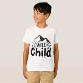 Wild Child キッズTシャツ - 冒険心あふれる山 Tシャツ (正面フル)