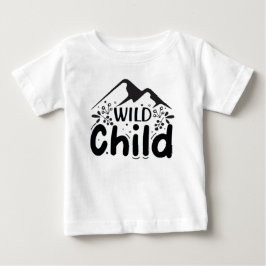 Wild Child ベビーTシャツ - ミニマリストマウンテン