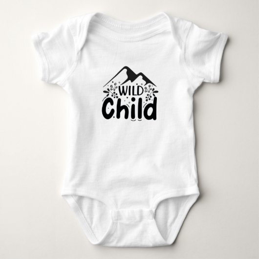 Wild Child Adventure Baby Bodysuit - Cute Mountain ベビーボディスーツ (正面)