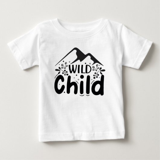 Wild Child Baby T-Shirt - Minimalist Mountain  ベビーTシャツ (正面)