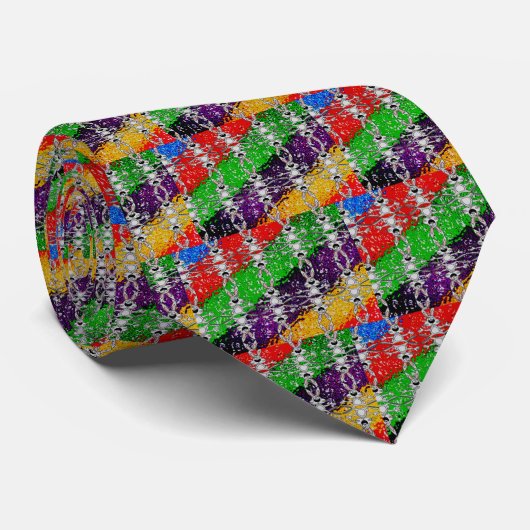 Wild Colorful Rabbit Pattern ネクタイ (ロール)