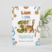 Wild & Cute Tiger 3rd Birthday Invitation 招待状 (スタンド正面)