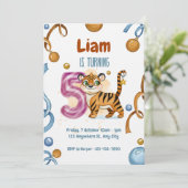 Wild & Cute Tiger 5th Birthday Invitation 招待状 (スタンド正面)