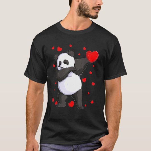 Wild Dab Animals Dabbing Panda Bear St Valentine's Tシャツ (正面)