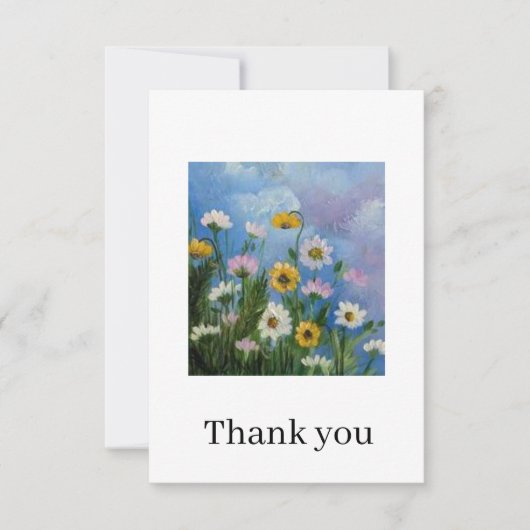 Wild daisies Thank you card サンキューカード (正面)