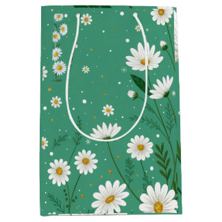 Wild Daisy Botanical Sage Green Gift Bag ミディアムペーパーバッグ