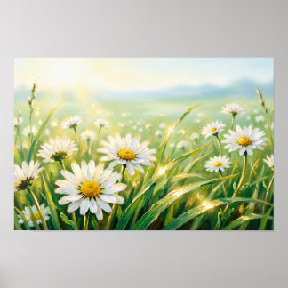 Wild Daisy Field ファインアートプリント – ポスター
