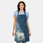 Wild Deer Footprints in Snow – Winter Nature Art エプロン (着用した状態)
