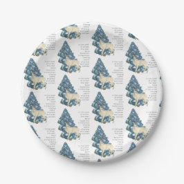 Wild Deer Footprints in Snow – Winter Nature Art ペーパープレート