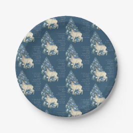 Wild Deer Footprints in Snow – Winter Nature Art ペーパープレート