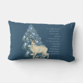 Wild Deer Footprints in Snow – Winter Nature Art ランバークッション (裏面)