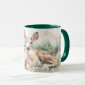 Wild Deer Resting in a Meadow Art Mug Cup マグカップ (正面右)