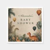 Wild Dino Forest Baby Shower スタンダードカクテルナプキン (正面)
