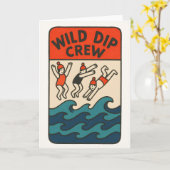 Wild Dip Crew - 海のスイミング仲間デザイン カード (黄色い花)
