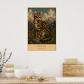 Wild Elegance: Bengal Cat ポスター (キッチン)