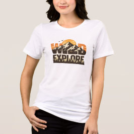 Wild Explore Vintage Mountain Adventure Outdoor トライブレンドＴシャツ