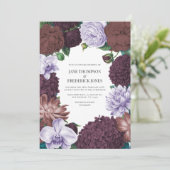 Wild Fig, Cocoa Rose & Soft Lavender Wedding 招待状 (スタンド正面)