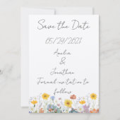 Wild floral Customisable Save the Date card 招待状 (正面)