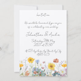 Wild floral Customisable Wedding Invitation  招待状