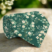 Wild Florals Leaves Nature Green Pattern ネクタイ