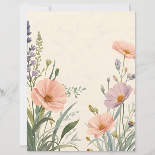 Wild Flower with Custom Text Scrapbook Paper (裏面)