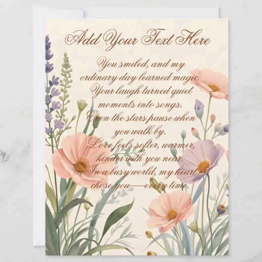 Wild Flower with Custom Text Scrapbook Paper (正面)