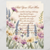 Wild Flower with Custom Text Scrapbook Paper (正面/裏面)