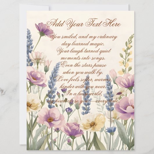Wild Flower with Custom Text Scrapbook Paper (正面)