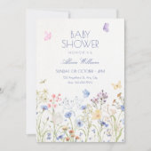 Wild flowers baby shower 招待状 (正面)