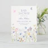 Wild flowers baby shower 招待状 (スタンド正面)