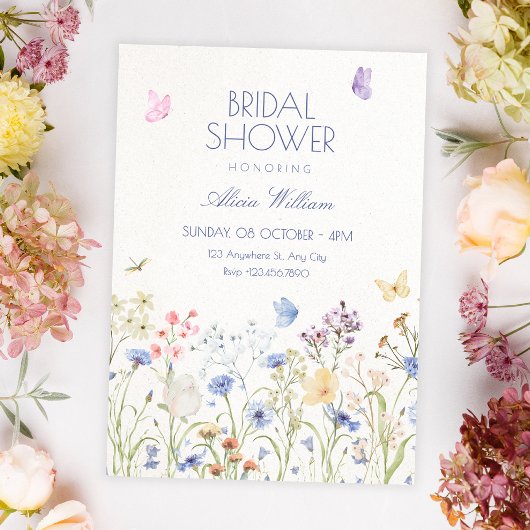 Wild flowers bridal shower 招待状