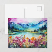 wild flowers in a mountain landscape amazing color ポストカード (正面/裏面)