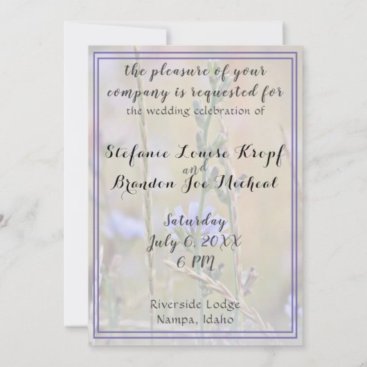 Wild Flowers in the 結婚 Morning's 招待状 (裏面)