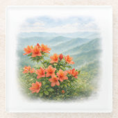 Wild Flowers of Japan – Japanese Wild Azalea ガラスコースター (正面)