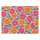 Wild Flowers Pattern Hot Pink and Orange テーブルクロス (正面(横))