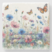 Wild Flowers & Quote ストーンコースター (正面)