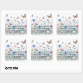 Wild Flowers & Quote Card スクエアシール (シート)