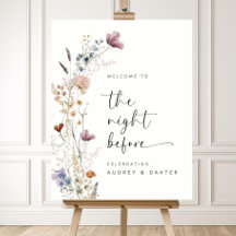 Wild Flowers The Night Before Sign, Rehearsal Dinn