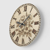 Wild flowers Wall Clock ラージ壁時計 (傾斜)