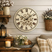 Wild flowers Wall Clock ラージ壁時計