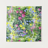 Wild flowers watercolor タペストリー (正面(横))