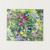 Wild flowers watercolor タペストリー (正面(横))