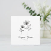 Wild Flowers Wedding Monogram Invitation Design 招待状 (スタンド正面)