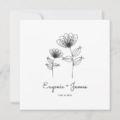 Wild Flowers Wedding Monogram Invitation Design 招待状 (正面)