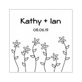 Wild Flowers with Branches and Leaves Design ラバースタンプ (インプリント)