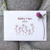 Wild Flowers with Branches and Leaves Design ラバースタンプ