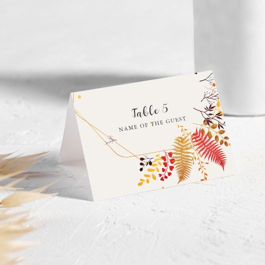 Wild Forest Flowers Mushrooms Wedding Place Card テーブルナンバー